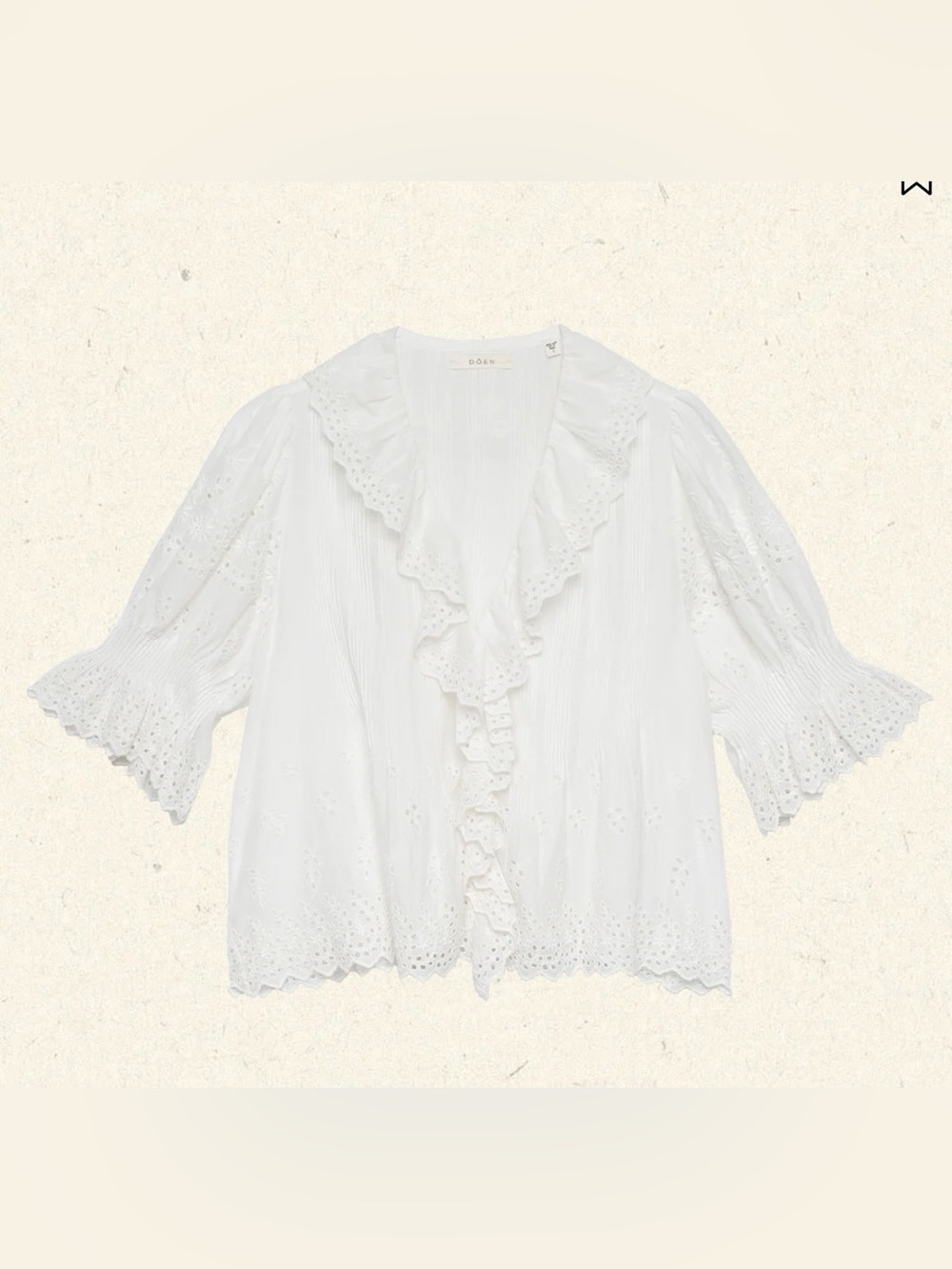 Doen Henri Top in Salt Eyelet XXS